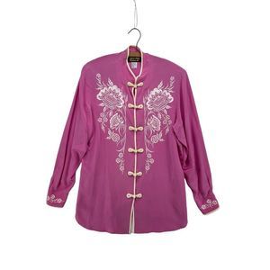 Bob Mackie Wearable Art‎ Blouse 100% Silk Pink Size Small